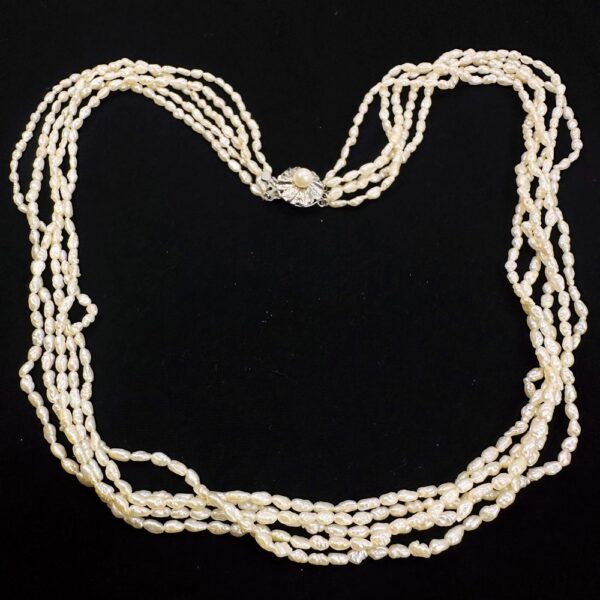 2273-Dây chuyền ngọc trai-Freshwater pearl 5 strands necklace0