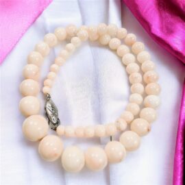 2268-Dây chuyền nữ-Angel Skin Coral Bead necklace-Khá mới