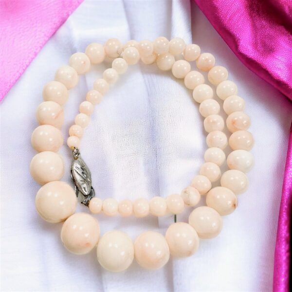 2268-Dây chuyền nữ-Angel Skin Coral Bead necklace-Khá mới0