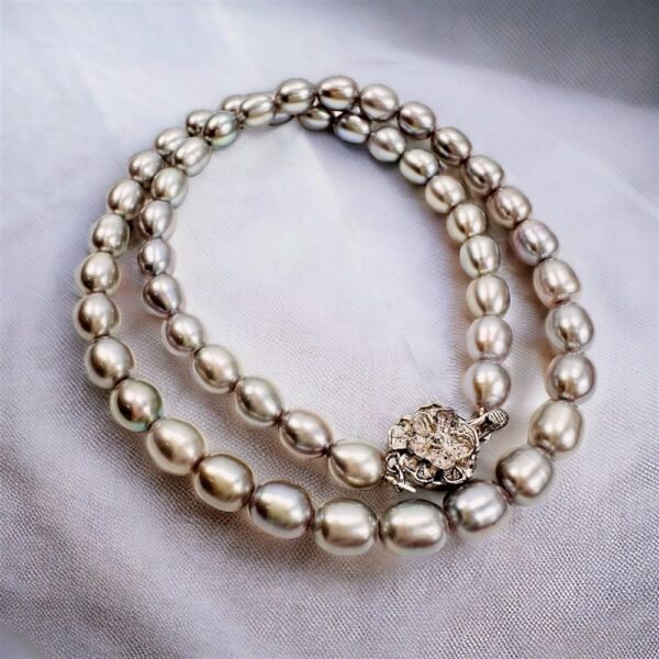 2271-Dây chuyền ngọc trai-Freshwater gray color pearl necklace0