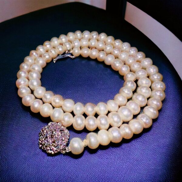 2274-Dây chuyền ngọc trai-Button freshwater pearl necklace0
