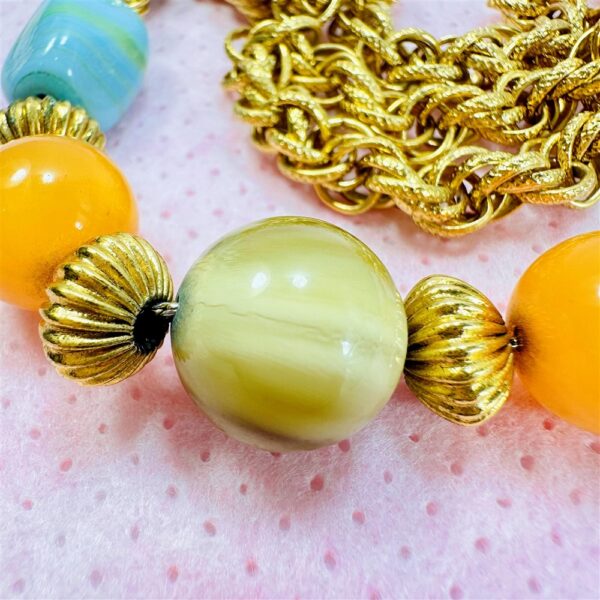 2288-Dây chuyền nữ-Gold plated & mixed gemstones long chunky necklace-Khá mới9