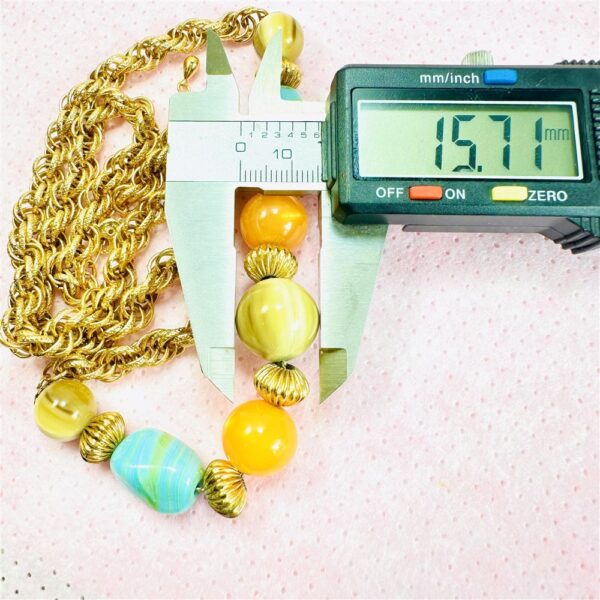 2288-Dây chuyền nữ-Gold plated & mixed gemstones long chunky necklace-Khá mới12