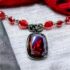 2290-Dây chuyền nữ-CAROLEE faceted smoky red glass necklace-Khá mới0