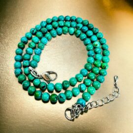 2291-Dây chuyền nữ-Turquoise bead necklace 4mm & silver 925 clasp