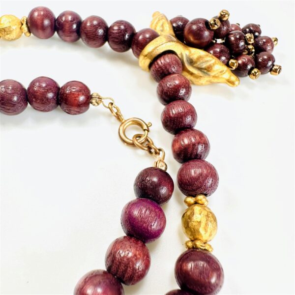 2302-Dây chuyền nữ-Wood grape pendant vintage necklace7