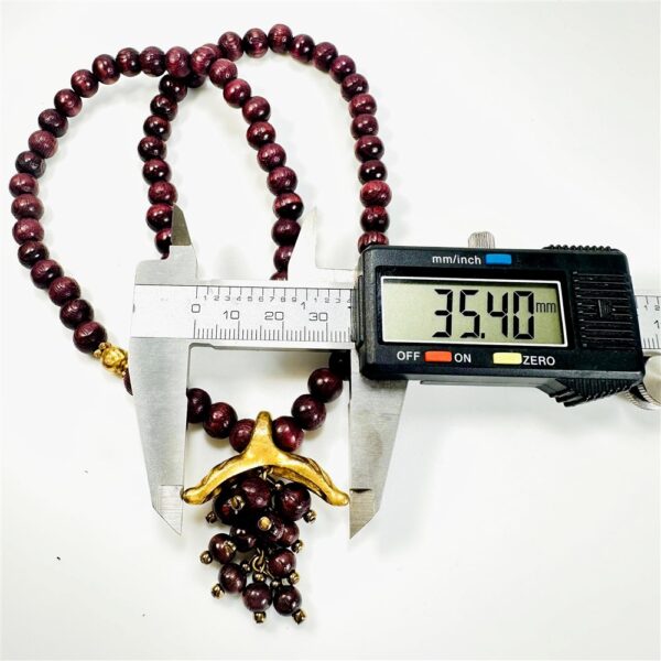 2302-Dây chuyền nữ-Wood grape pendant vintage necklace11