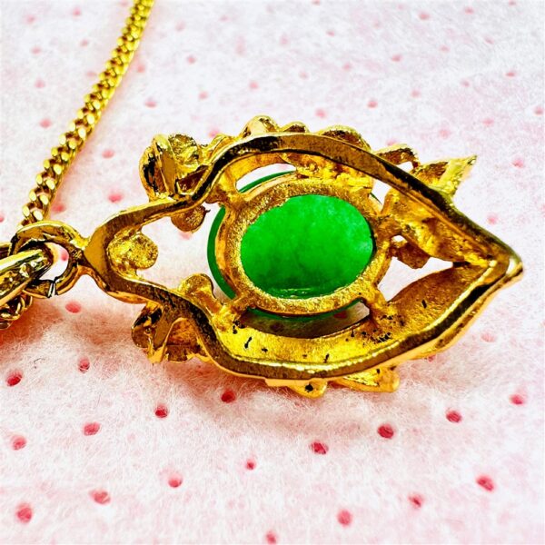 2303-Dây chuyền nữ-24K gold filled & Jadeite jade gemstone necklace9