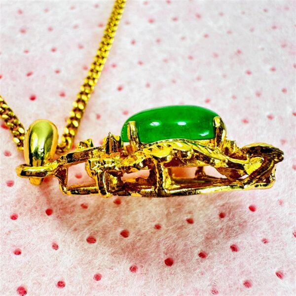 2303-Dây chuyền nữ-24K gold filled & Jadeite jade gemstone necklace10