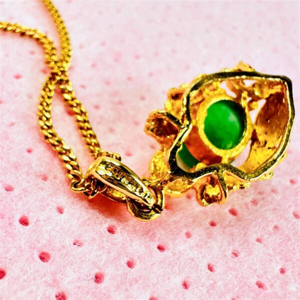 2303-Dây chuyền nữ-24K gold filled & Jadeite jade gemstone necklace12