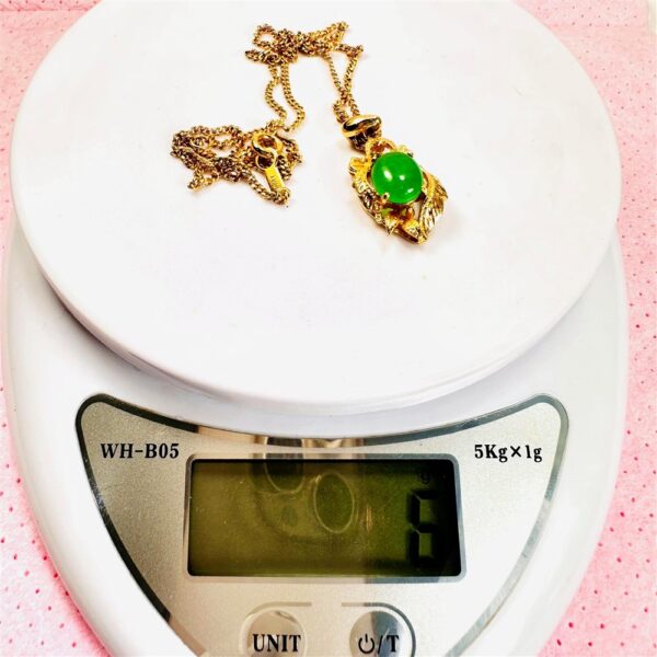 2303-Dây chuyền nữ-24K gold filled & Jadeite jade gemstone necklace17