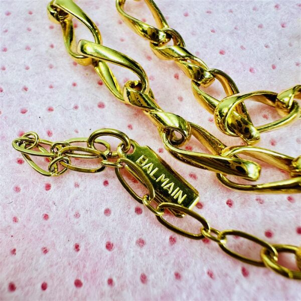 2305-Dây chuyền nữ-BALMAIN gold plated vintage necklace-Như mới9