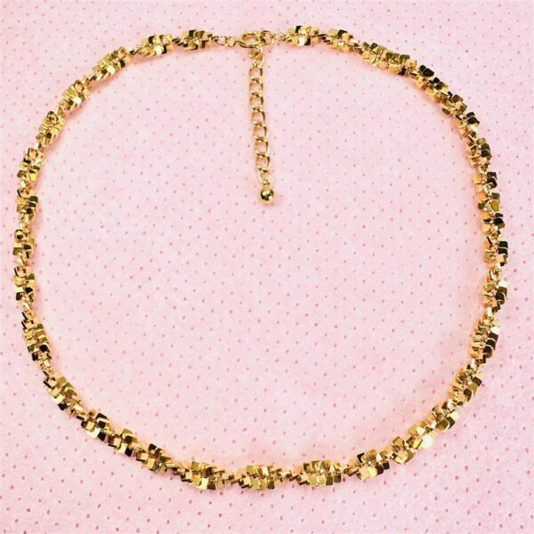 2307-Dây chuyền nữ-Gold color choker necklace-Như mới2