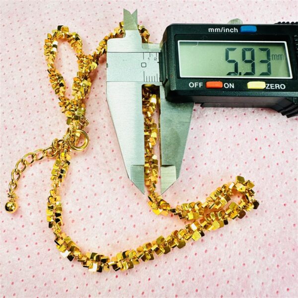 2307-Dây chuyền nữ-Gold color choker necklace-Như mới8