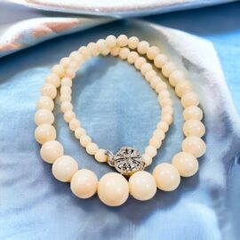 2267-Dây chuyền nữ-Angel Skin Coral Bead necklace-Khá mới