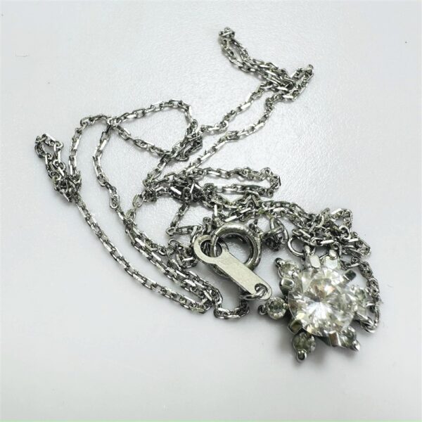 2435-Dây chuyền nữ-Silver & CZ gemstone necklace-Khá mới6