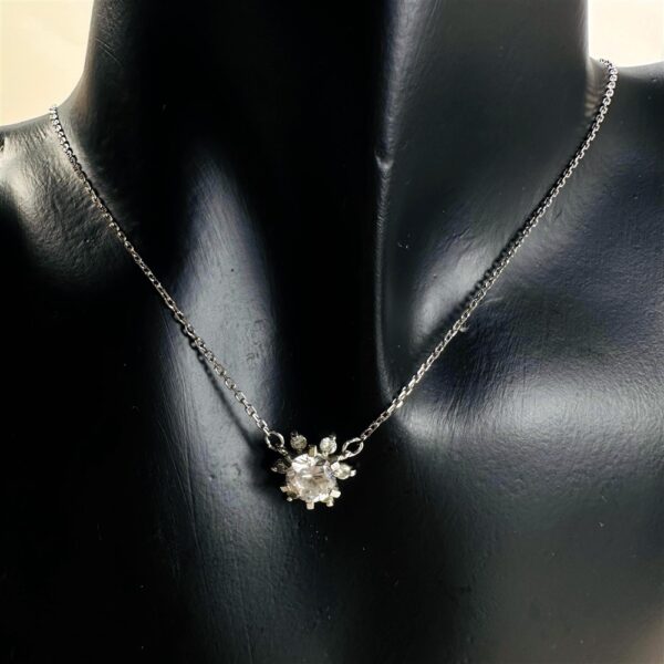 2435-Dây chuyền nữ-Silver & CZ gemstone necklace-Khá mới1