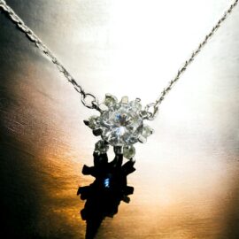 2435-Dây chuyền nữ-Silver & CZ gemstone necklace-Khá mới