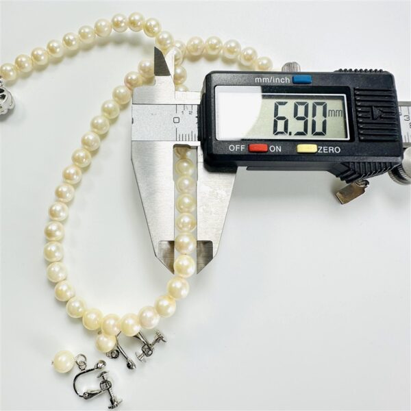 2438-Dây chuyền ngọc trai-Seawater pearl necklace & clip on Earrings-Như mới11