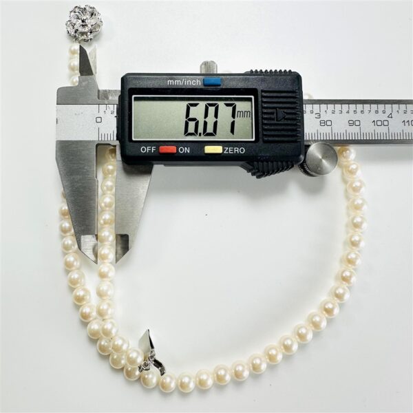 2437-Dây chuyền ngọc trai-Freshwater pearl 3 strand necklace-Như mới16