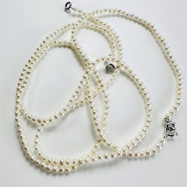 2437-Dây chuyền ngọc trai-Freshwater pearl 3 strand necklace-Như mới7