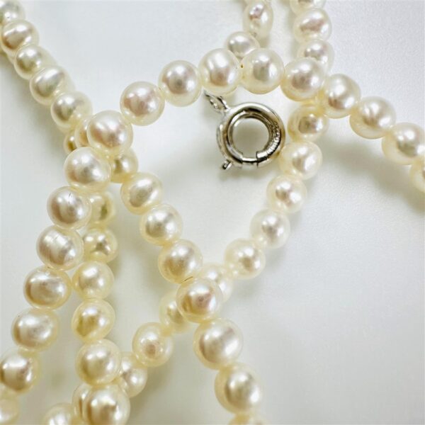 2437-Dây chuyền ngọc trai-Freshwater pearl 3 strand necklace-Như mới14