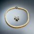2438-Dây chuyền ngọc trai-Seawater pearl necklace & clip on Earrings-Như mới0