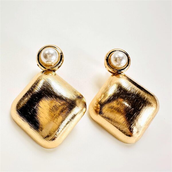 2409-Bông tai nữ-Gold color faux pearl earrings-Mới/chưa sử dụng2