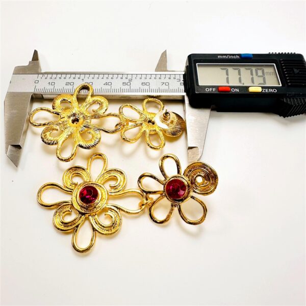 2413-Bông tai nữ-Gold color & faux gemstone earrings-Mới/chưa sử dụng4