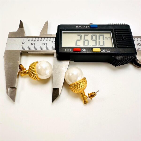 2422-Bông tai nữ-Gold color & faux pearl acorn earrings-Mới/chưa sử dụng4