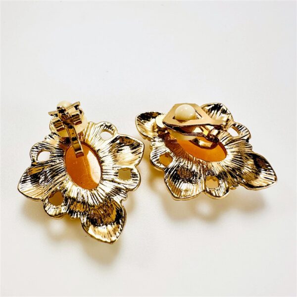 2410-Bông tai nữ-Gold color & faux gemstone clip on earrings-Mới/chưa sử dụng2