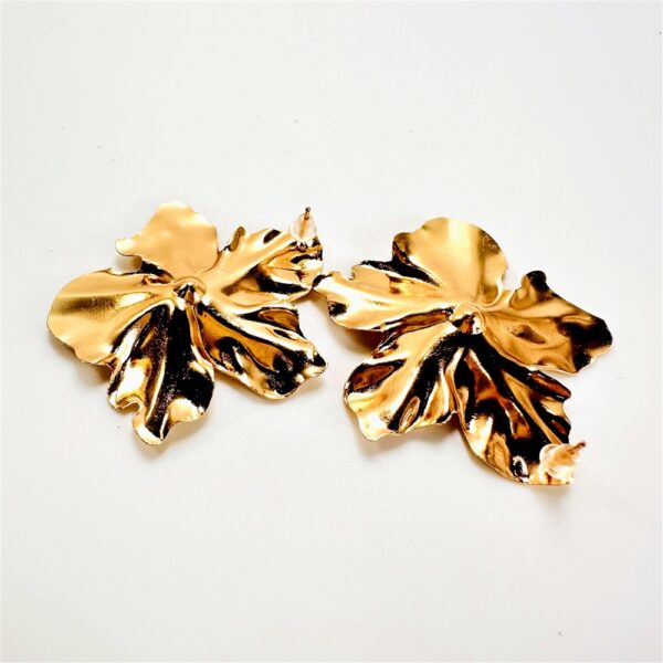 2412-Bông tai nữ-Gold color flower earrings-Mới/chưa sử dụng3