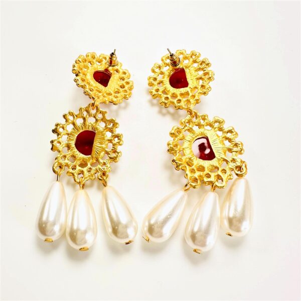 2416-Bông tai nữ-Gold color & faux gemstone earrings-Mới/chưa sử dụng3