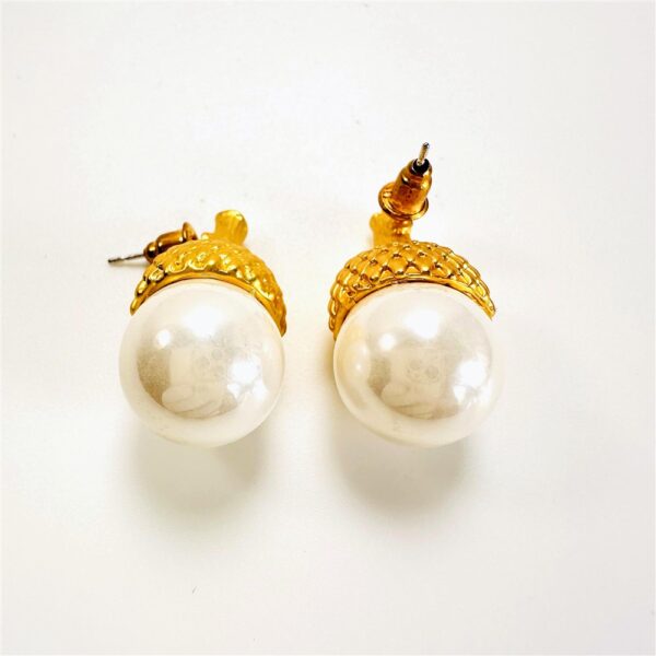 2422-Bông tai nữ-Gold color & faux pearl acorn earrings-Mới/chưa sử dụng3