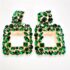 2427-Bông tai nữ-Gold color & faux green gemstone earrings-Mới/chưa sử dụng2