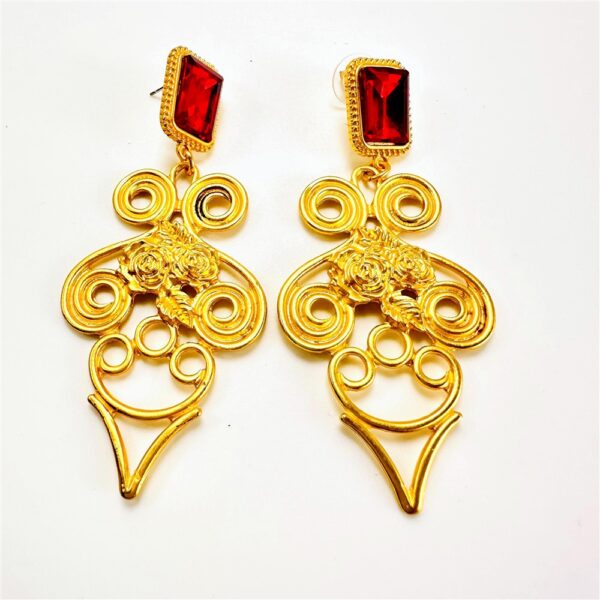 2415-Bông tai nữ-Gold color & faux gemstone earrings-Mới/chưa sử dụng2