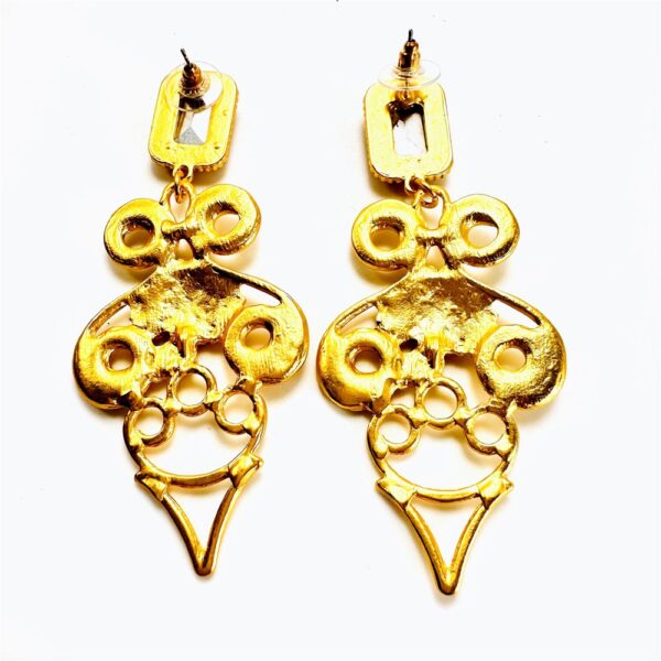 2415-Bông tai nữ-Gold color & faux gemstone earrings-Mới/chưa sử dụng3