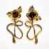 2433-Bông tai nữ-Gold color flower & snake earrings-Mới/chưa sử dụng2