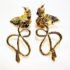 2433-Bông tai nữ-Gold color flower & snake earrings-Mới/chưa sử dụng3