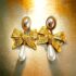 2406-Bông tai nữ-MONET Gold tone & faux pearl earrings-Khá mới/chưa sử dụng0