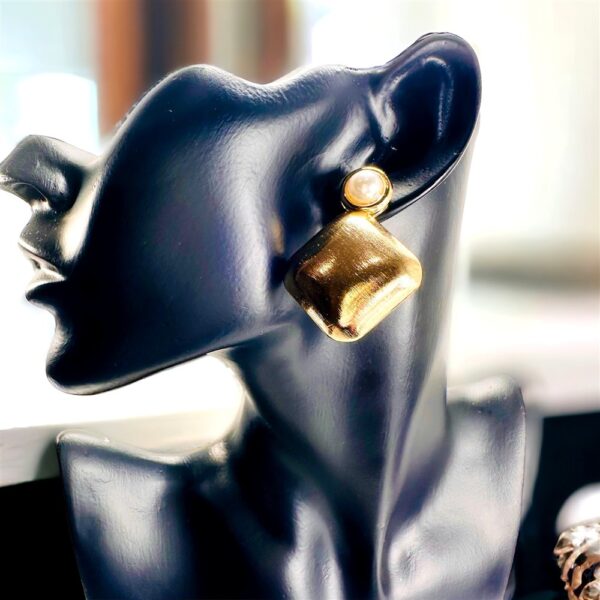 2409-Bông tai nữ-Gold color faux pearl earrings-Mới/chưa sử dụng1