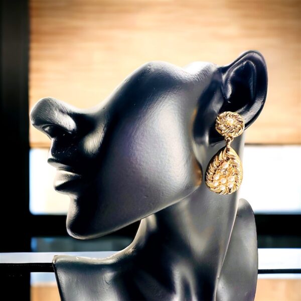 2424-Bông tai nữ-Gold color & faux pearl earrings-Mới/chưa sử dụng1