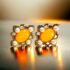 2410-Bông tai nữ-Gold color & faux gemstone clip on earrings-Mới/chưa sử dụng0
