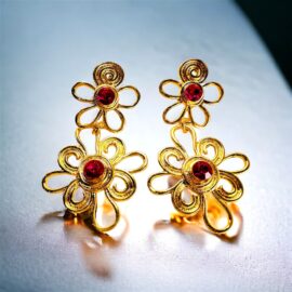2413-Bông tai nữ-Gold color & faux gemstone earrings-Mới/chưa sử dụng