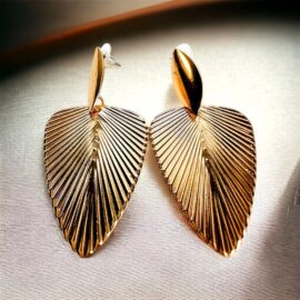 2417-Bông tai nữ-Gold color leaf earrings-Mới/chưa sử dụng