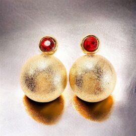 2420-Bông tai nữ-Gold color & faux gemstone earrings-Mới/chưa sử dụng