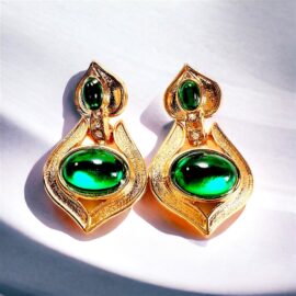 2421-Bông tai nữ-Gold color & faux gemstone earrings-Mới/chưa sử dụng