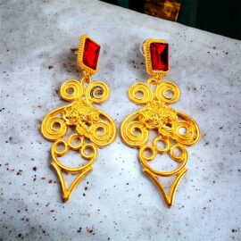 2415-Bông tai nữ-Gold color & faux gemstone earrings-Mới/chưa sử dụng