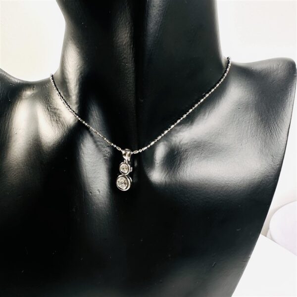 2321-Dây chuyền nữ-Cubic Zirconia gemstone & silver color necklace-Như mới1