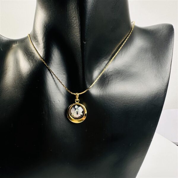 2325-Dây chuyền nữ-Gold color & flower necklace-Như mới1